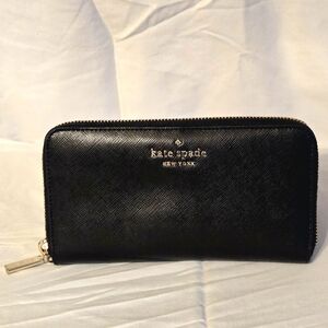 Kate Spade New York Black Zip-Around Continental Wallet